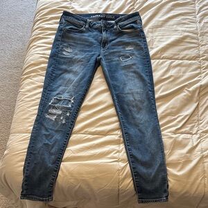 American Eagle Outfitters Women's Distressed Blue Skinny Jeans